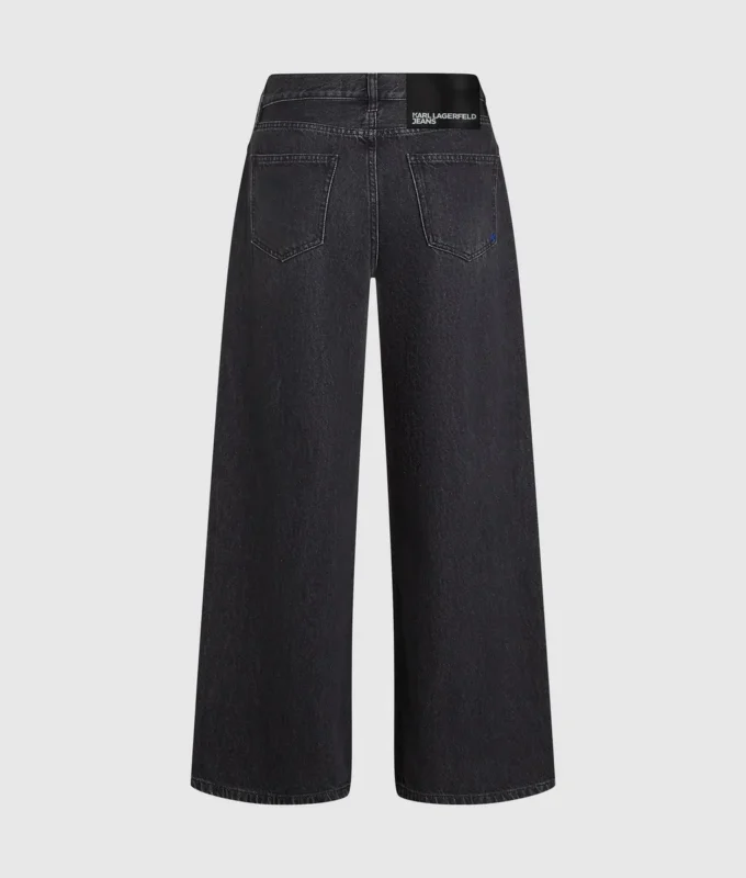 Jeans de talle bajo y pierna ancha