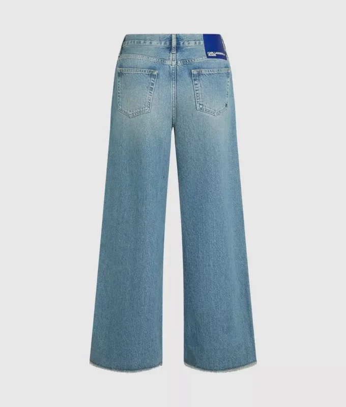 Jeans de talle bajo y pierna ancha