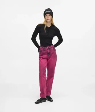 Jeans mom con efecto pintura en aerosol