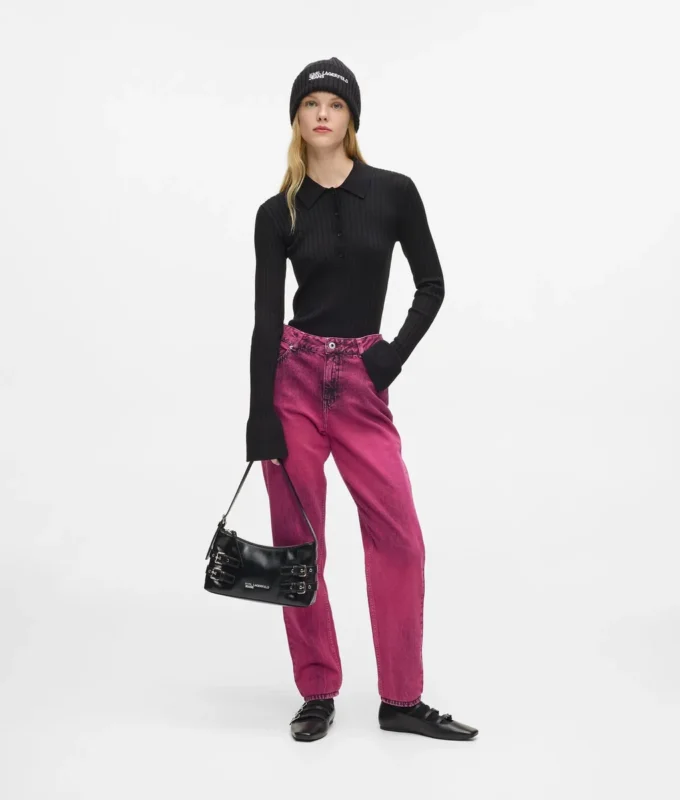 Jeans mom con efecto pintura en aerosol