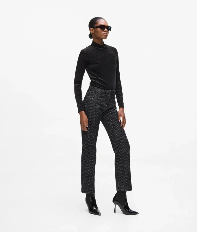 Jeans rectos con estampado integral