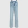 Jeans relajados de talle medio con costuras