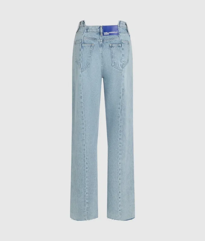 Jeans relajados de talle medio con costuras