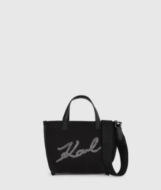 Mini bolso shopper K/Signature con pedrería