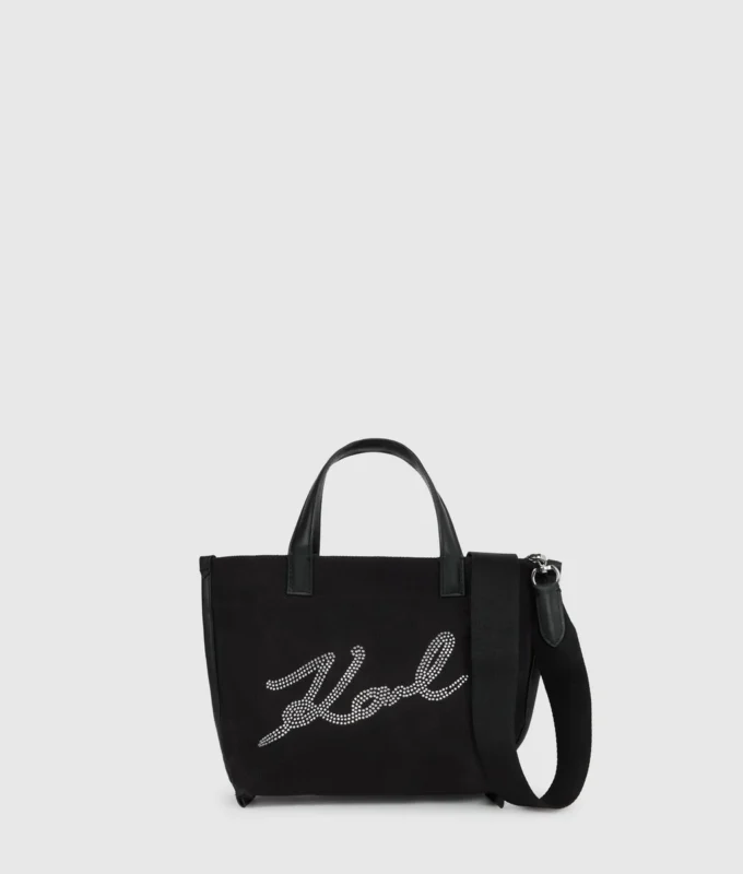Mini bolso shopper K/Signature con pedrería