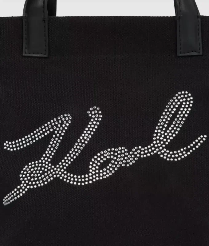 Mini bolso shopper K/Signature con pedrería