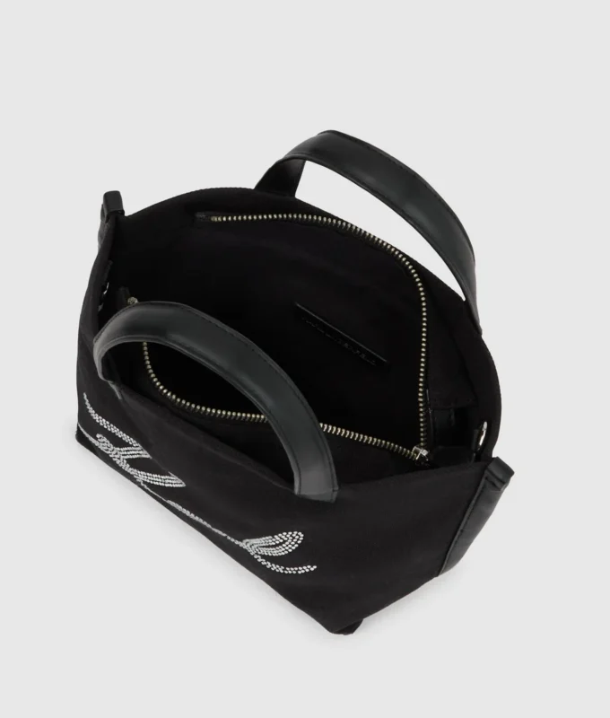 Mini bolso shopper K/Signature con pedrería