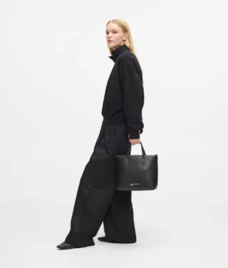 Mini bolso tote con logotipo metálico