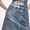Minifalda de denim recubierto
