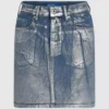 Minifalda de denim recubierto