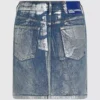 Minifalda de denim recubierto