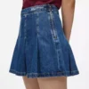 Minifalda plisada de denim