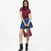 Minifalda plisada de denim