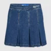 Minifalda plisada de denim