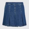 Minifalda plisada de denim
