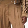 Pantalones anchos de mezcla de lana