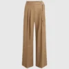 Pantalones anchos de mezcla de lana