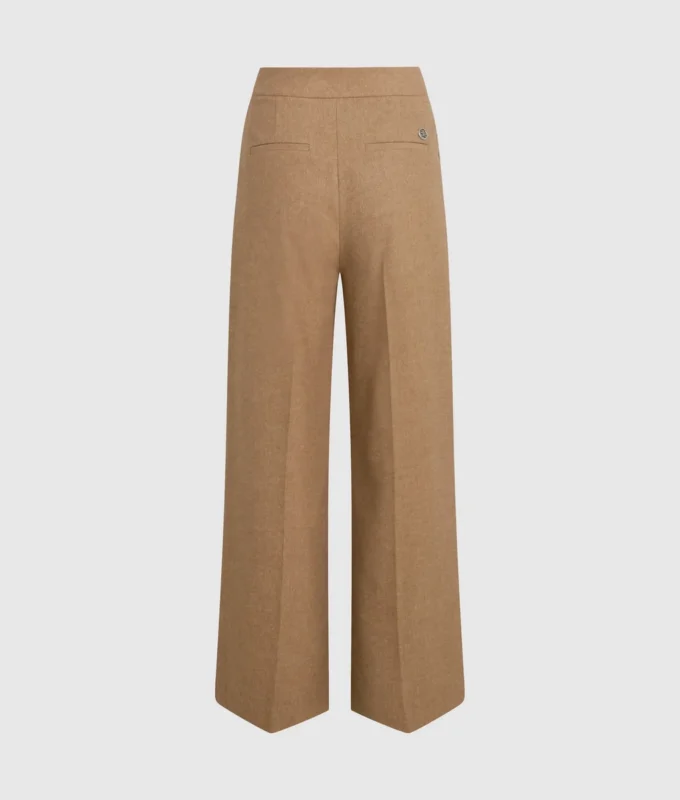 Pantalones anchos de mezcla de lana