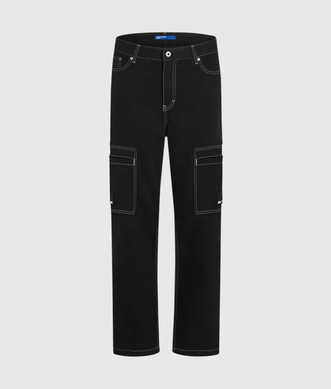 Pantalones cargo con costuras en contraste