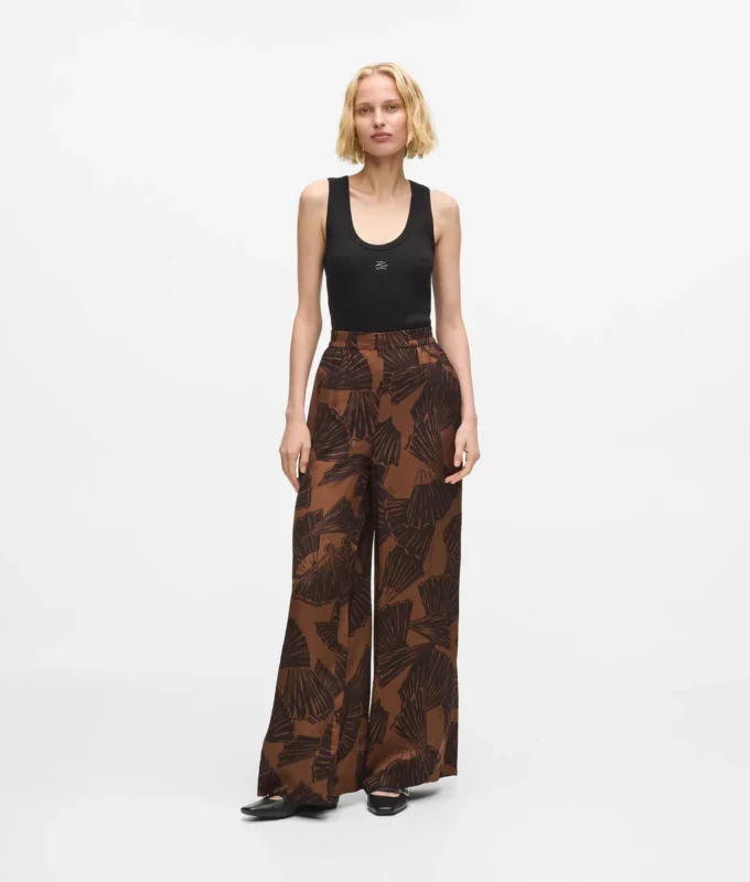 Pantalones con estampado de abanicos