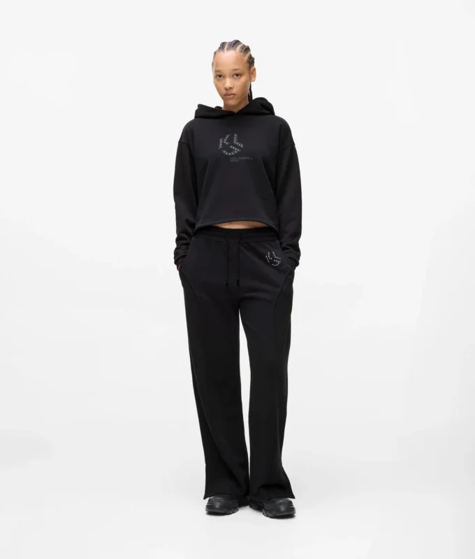 Pantalones de chándal con monograma y tachuelas