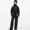 Pantalones de chándal con paneles de denim