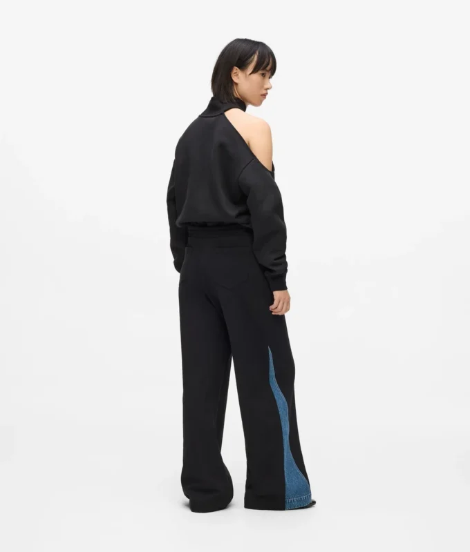 Pantalones de chándal con paneles de denim