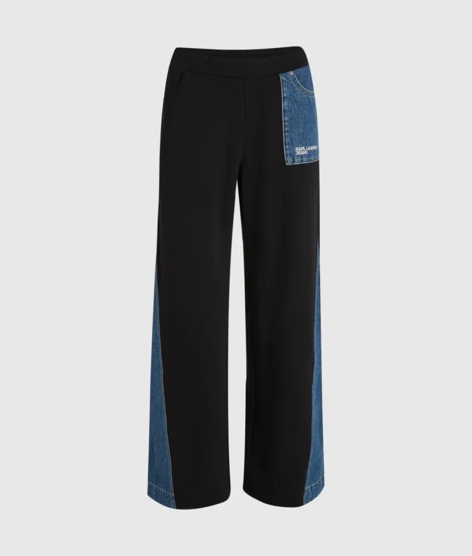 Pantalones de chándal con paneles de denim