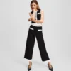 PANTALONES DE PUNTO CON RIBETES CONTRASTANTES