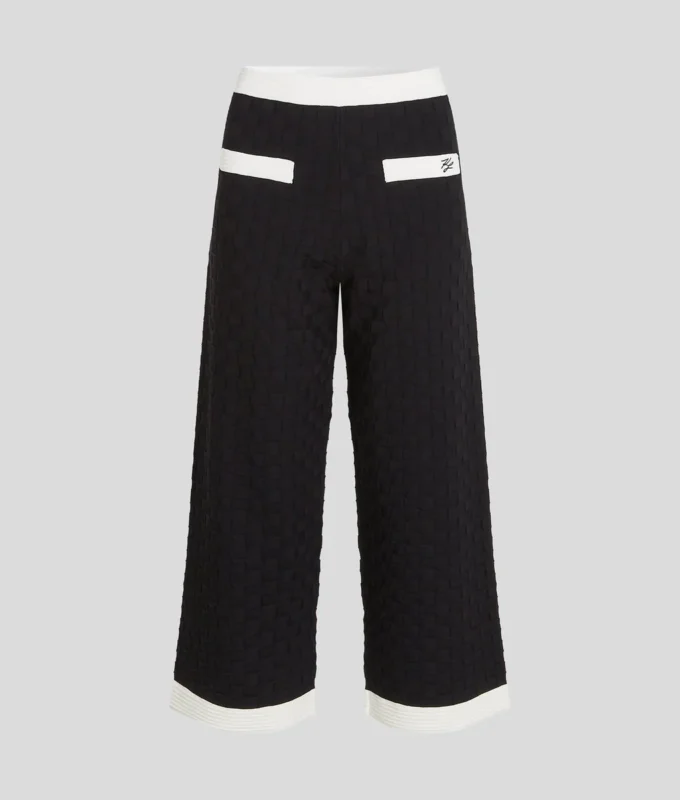 PANTALONES DE PUNTO CON RIBETES CONTRASTANTES