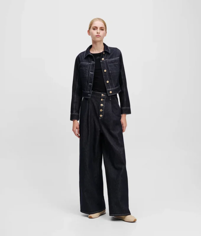 PANTALONES DE VAQUERO ANCHOS CON BOTONES