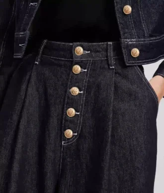 PANTALONES DE VAQUERO ANCHOS CON BOTONES
