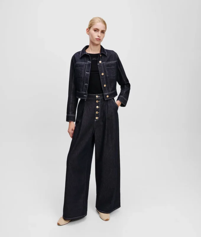 PANTALONES DE VAQUERO ANCHOS CON BOTONES