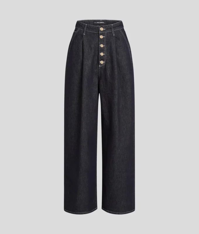 PANTALONES DE VAQUERO ANCHOS CON BOTONES