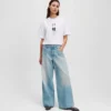 PANTALONES DE VAQUERO ANCHOS PLISADOS