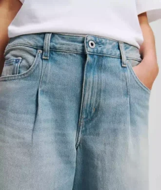 PANTALONES DE VAQUERO ANCHOS PLISADOS
