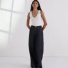 PANTALONES DE VAQUERO DE PIERNA ANCHA CON COSTURAS EN CONTRASTE