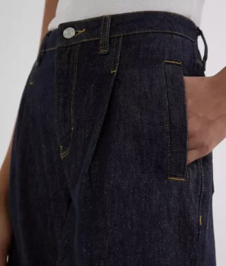 PANTALONES DE VAQUERO DE PIERNA ANCHA CON COSTURAS EN CONTRASTE