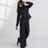 PANTALONES DE VAQUERO DE PIERNA ANCHA CON COSTURAS EN CONTRASTE