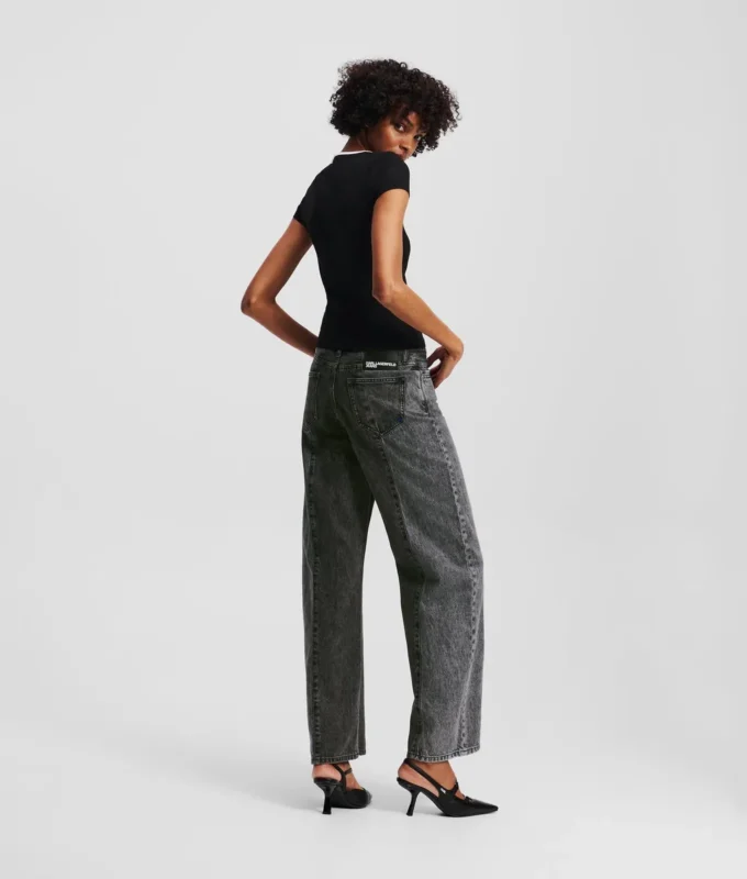 PANTALONES DE VAQUERO RELAJADOS DE TALLA MEDIA Y DOS TONOS