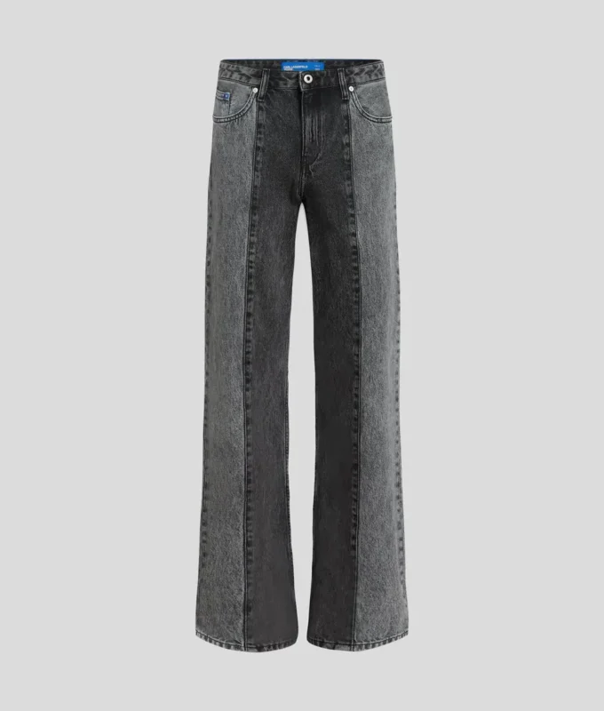 PANTALONES DE VAQUERO RELAJADOS DE TALLA MEDIA Y DOS TONOS