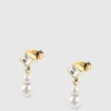Pendientes de perlas con forma de concha