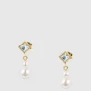 Pendientes de perlas con forma de concha