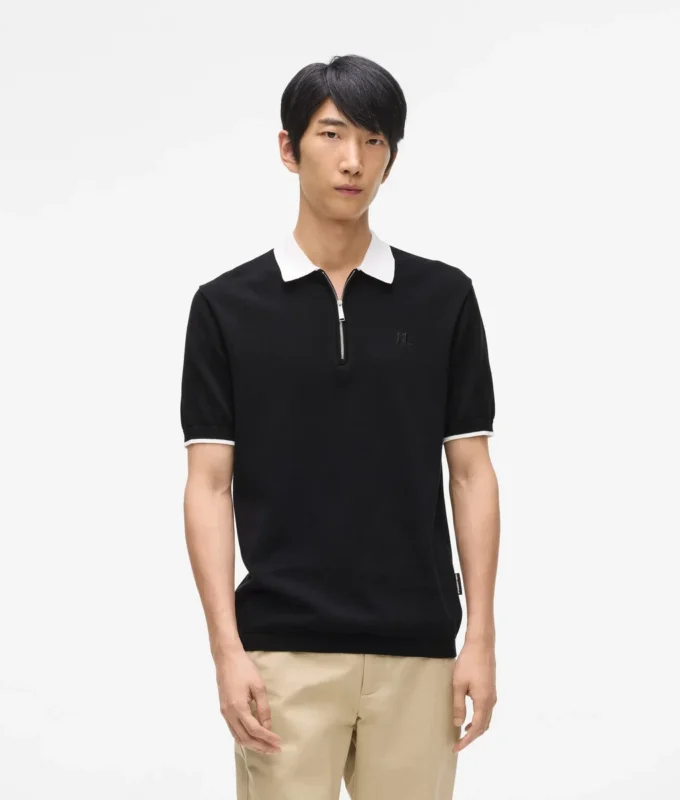 Polo con cuello en contraste