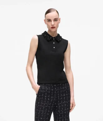 Polo con detalle bouclé