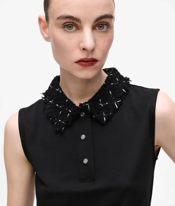 Polo con detalle bouclé