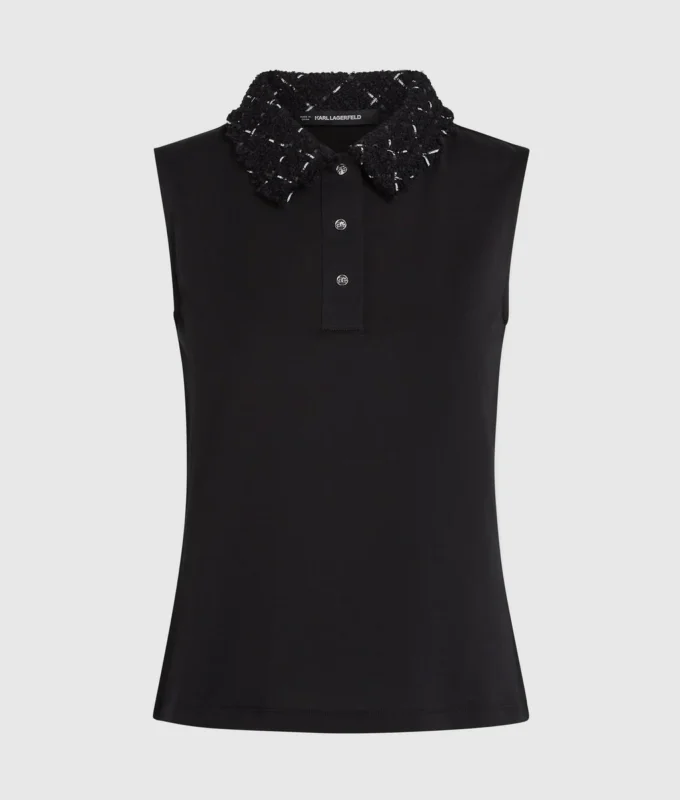 Polo con detalle bouclé