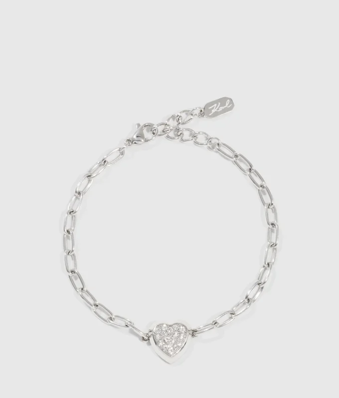 PULSERA CON CHARM DE CORAZÓN CON PAVÉ