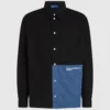 Sobrecamisa con paneles de denim