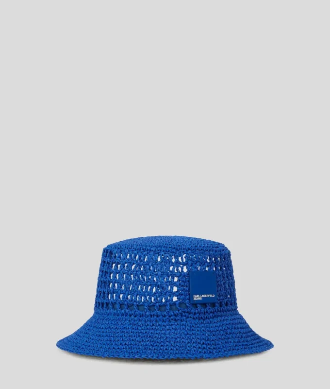 Sombrero de pescador con logotipo tejido